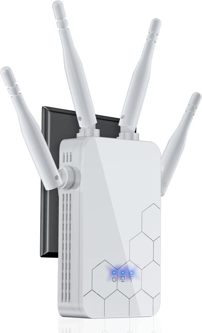 2025 WiFi Extender Internet Booster, Long Range Repeater Wireless Routers Amplifier, Mesh Wi-Fi 80% Faster | Broader Than Ever, Support More Network Devices at Home, 1-Tap Setup