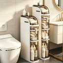 BGYMF 4-Tier Slim Bathroom Storage Cabinet with Drawers,Movable,White