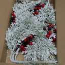 Winlyn 6 Pcs Snowy Artificial Cedar Picks with Red Berries Frosted Faux Cedar Sprays Christmas Cedar Greenery Branches Stems for Christmas Tree Wreath Floral Arrangement Vase Winter Holiday Decor