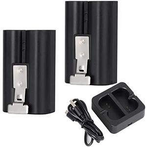 2-Pack Batteries with Charger Station for Ring Video Doorbell 2/3/3 Plus/4, Spotlight Cam, Stick Up Cam and Peephole Cam Indoor
