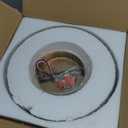 Ceiling Light Fixture, Hallway Ceiling Light with Gold Plate and Matte Black Shade, Modern Simple Style Porch Light Fixtures Semi Flush Mount (Brown)