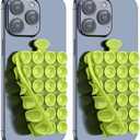 ZZGX Upgrade 2PCS Silicone Suction Cup Phone Case Mount Holder, Phone Accessory Holder Non Slip Phone Suction Cup Mat for Mirror Bathroom Home Kitchen (Green, Double Sided)