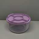 Round Cake Carrier Two Sided Cake Holder Serves as Five Section Serving Tray, Portable Cake Stand Fits 10 inch Cake, Cake Box Comes With Handle, Cake Container Holds Pies (Lilac)