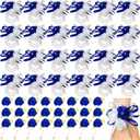 Tigeen 48 Pcs Wrist Corsage and Men's Boutonniere Set for Wedding Wristlet Corsage Hand Flower for Mother of Bride, Bridal, Bridesmaid Suit Decorations (Blue)
