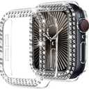 DABAOZA Compatible for Women Apple Watch Bumper 42mm Series 10, Bling Case Cover for iWatch Series 10 9 8 7 6 / SE 5 4 3 2 1 Ultra [No Screen Protector] (42mm-S10, Clear) Pack of 5
