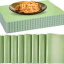 Glenmal 120 Pcs Disposable Paper Placemat Sage Green Placemats Green Disposable Scalloped Edges Table Mats for Restaurant Catering Dining Table, Birthday Parties Decor, 14 x 10 Inches