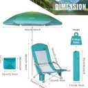 Nice C Beach Chair, Beach Chairs for Adults with Umbrella and Cooler, High Back, Cup Holder & Carry Bag & Heavy Duty Compact Outdoor, Camping (One Blue)