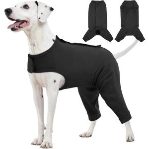 Kuoser Dog Surgery Suit for Back Legs, Dog Rear Leg Sleeve to Stop Licking, Female Spay Recovery Suit for Dogs After Surgery, Pet Puppy Surgical Pants Onesie for Abdomen Wounds Skin Disease (Large, Black)