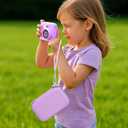 PAIYULE Kids Instant Print Camera Case for ESOXOFFORE Digital Video Cameras with 3 Rolls Paper Refill, Toddler Film Camera Storage Holder Bag with Mesh Pocket for Thermal Paper (Box Only)- Purple