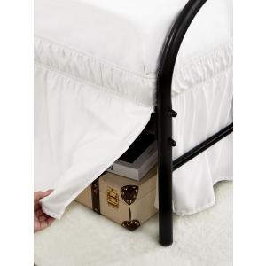 RIMELA Ivory White Bed Skirts with Split Corners Queen Size 12 Inch Drop,Elastic Bed Skirting Wrap Around, Easy to Install Dust Ruffles,Soft Fabric Machine Washable