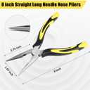 3pcs 8inch Reach Needle Nose Pliers Set,Includes Straight Needle Nose Pliers,45&90Bent Nose Pliers,Pliers Tool Set for Narrow Spaces