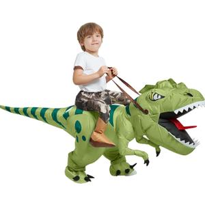 One Casa Halloween Inflatable Dinosaur Costume Kids, Blow Up T Rex Suit Boys Girls (2-3YRS, With Hat)