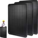 3pc Black Plastic Rectangular Stackable Automotive Drip Pans, 35.2 x 23.4 Inches, Matte or Glossy Finish, 3pc Replacement Range Drip Pans, for Car Maintenance, Cleaning, Pet Care