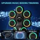 Music Boxing Machine for Adults, Large Size Music Punching Machine with Gloves, Interactive Wall Mounted Electronic Boxing Target with 11 Modes & 9 Speeds, Gift for Men and Kid (RGB Light)