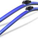 ClixWipers 22" + 22" (Set of 2) Blue All Weather Premium Automotive Replacement Windshield Wiper Blades, Passenger and Driver Side Winter Wiper Blades for Various Car Models