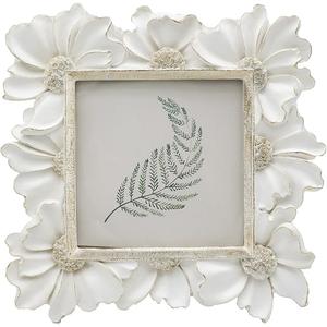4x4 Small Vintage Picture Frame, Tiny Antique White Ornate Square Photo Frame, for Tabletop and Wall Display, Decorative Floral Design Retro Home Decor, Old Fashioned Photo Gallery Art