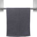NearMoon Self Adhesive Bathroom Towel Bar- Stainless Steel Bath Wall Shelf Rack Hanging Towel Stick On Sticky Hanger Contemporary Style, NO Drilling (2 Pack, Brushed Nickel, 12-Inch Towel Rack)