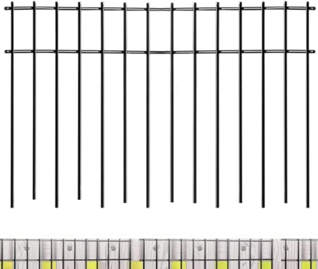 Moeput 5 Pack No Dig Animal Barrier Fence 24x15 Inch Dog Digging Fence Barrier Underground Decorative Garden Fencing with 2-inch Spike Spacing Bottom Fence Barrier for Outdoor Garden Yard Patio