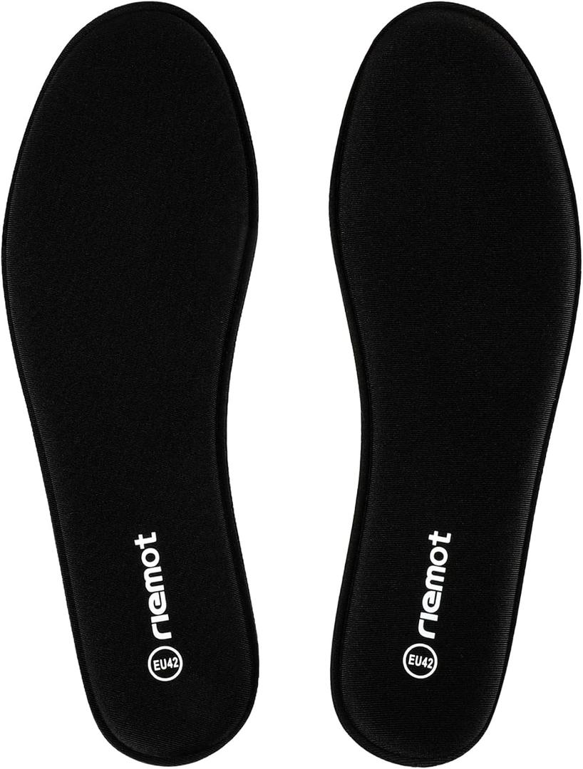 riemot Women's Memory Foam Insoles Super Soft Sneaker Inserts Replacement Innersoles for Running Shoes Work Boots Comfort Boot Liners Cushioning Shoe Pads Black EU 38 (8mm: 1. Black)