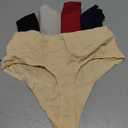 sosusu Seamless Underwear for Women Cotton Thongs High Waisted Soft Breathable No Show Panties Invisible Stretch 5 Pack (M)