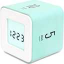 mooas Multi Cube Timer Clock (Mint) Rotating Flip Gravity Sensor Time Management Digital LED Clock & Timer 1, 3, 5, 10 min Setting ADHD Desk Office Productivity Kids Workout Kitchen