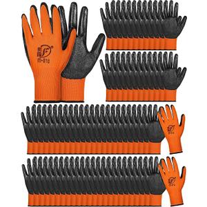 72 Pairs Gardening Work Gloves Bulk for Men Women, Rubber Coated Garden Multipack Safety Construction Glove