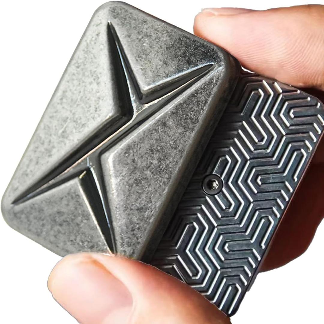 Lightning Infinite Fidget Slider Metal Magnetic Haptic Fidget Toys for Adults Anxiety/ADHD/Stress Relief (Industrial Style Silver Gray)