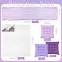 Extra Large Outdoor Picnic Blanket with Table Runner and Floor Pillow Cushion for Picnic Wedding Birthday Baby Shower Backyard(91 x 71'',Purple,6-Person)