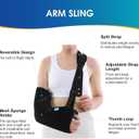 Cozyhealth Arm Sling Shoulder Injury Immobilizer Rotator Cuff Support Brace for Sleeping, Comfortable Medical Sling Arm for Shoulder Injury, Left and Right Arm for Men and Women (Medium) (Black)