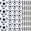 Leyndo Deflated Soccer Balls Size 5 Bulk with Pumps Deflated Soccer Balls with Pump Needles Set Christmas Operation Gifts for Adults Donation Charity Train Practice Game (Black)