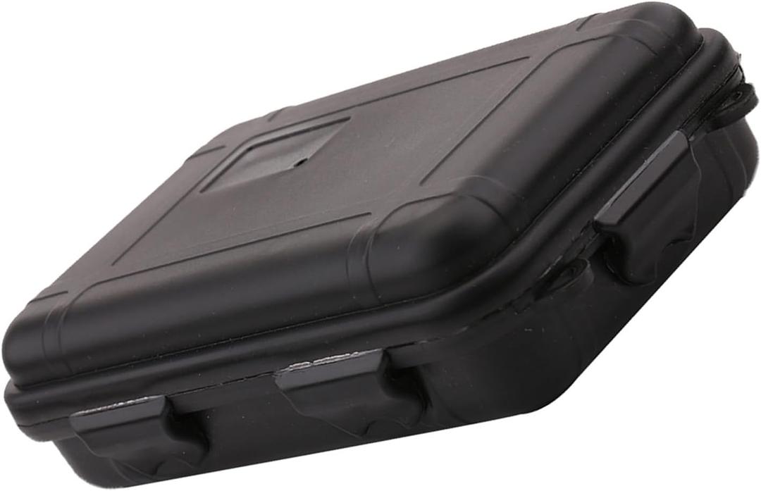 Wa terpr oof Hard Case, Outdoor Survival Storage Carry Box Universal Sealed Container Box with Foam Plastic Shockproof Airtight Box Storage Container for Fishing Camping Hiking (Large, Black)