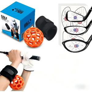 Golf Swing Training Aid-2-in-1 Golf Training Aid kit Including Golf Swing Trainer Ball, 60Pcs Impact Tape | Improve Golf Practice, Grip & Impact Precision