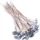 100pcs ECO 10 Wicks for Soy Candles, 6 inch Pre-Waxed Candle Wick for Candle Making,Thick Candle Wick with Base