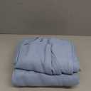 Bedsure GentleSoft 100% Cotton Blanket Queen Size for Bed - Breathable and Lightweight, Soft Cozy Textured Herringbone Woven Blanket for Summer, Ashley Blue, 90x90 inches