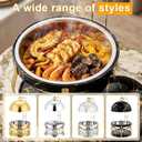 2Pack 8QT Gold Chafing Dishes for Buffet– Luxury Stainless Steel Round Chafer Set with Hanging Lid, Elegant Party Food Warmer for Weddings, Catering & Events (Gold, 8Qt*2Pack)