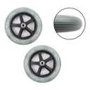 2pcs Rubber Wheel Replacement 7.5 Inch Wheelchair Front Wheels Casters Rollers Wheels Universal Wheelchair Replacement Wheel Accessories (Black & Grey)