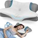 Cervical Pillow for Neck Pain Relief, Ergonomic Neck Pillow for Sleeping, Orthopedic Contour Side Sleeper Pillow for Neck Support, Memory Foam Pillows for Back Stomach Sleepers
