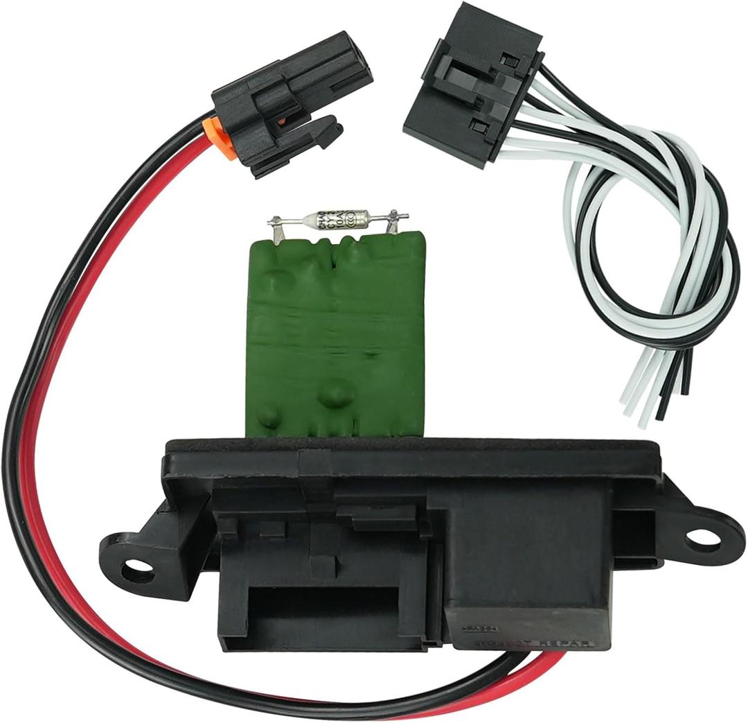 89019089 HVAC Blower Motor Resistor with Harness for GM-C Sierra 1500 2500 Ch-Evy Silverado 1500 2500 973-004 (2 Holes Mounting Flange and 7 Pins)