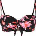 Tamaris Women's ASCHA AOP Bandeau Bikini Top with Bow, Color: Pink Flower Aop, M