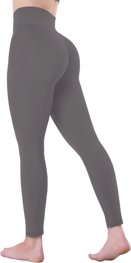 Sunzel Sustainable Butt Lifting Leggings for Women, High Waisted No Front Seam Tummy Control Booty Scrunch Workout Yoga Pants 25" Charcoal Gray Medium (M)