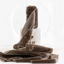 MEEDEE Brown Velvet Ribbon 3 Inch Brown Fringe Ribbons Raw Edge Silk Velvet Ribbon for Wreaths, Flower Bouquet, Photography, Dress Sash, Baby Shower, Wedding Decor (3 Yards)