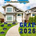 Graduation Yard Signs Class of 2026, 14 PCS Large Blue Graduation Yard Decorations with Lawn Stakes, Congratulations Outdoor Grad Decor Party Supplies Favors for High School, College & High School