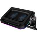 GAMDIAS Black Laptop Cooling Pad for Gaming Laptops up to 19”, Dual 135mm Fans, RGB Lighting, 7 Adjustable Heights, USB-A & USB-C Ports, Phone Stand, Aether P1