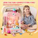 Skirfy Unicorns Claw Machine, Mini Vending Machine with Lights & Music, Adjustable Sound, Candy and Electronic Prize Dispenser, Includes 45 Toys, Candy and Birthday Gift for Kids Girls, Pink