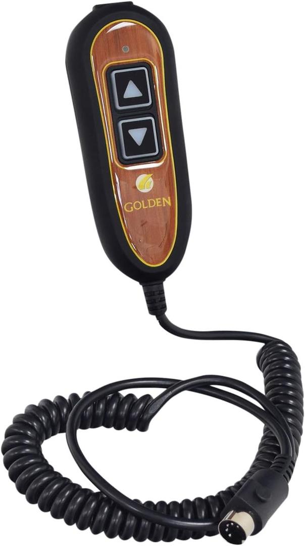 Golden Burl Hand Control Zk1200-hc 2 Button Hand Control 5 Pin (Replaces Okin and Limoss) LED Lighted
