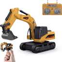 BRRRRT 1/64 Full Proportion Remote Control Excavator,Remote Control Construction Vehicles with Metal Shovel,Type-C Direct Charging RC Excavator,Birthday Gifts for Boys and Girls Age 3+