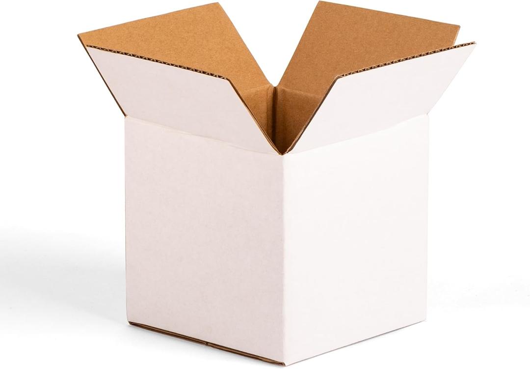 Jiazalpak White 7x7x7 inches Shipping Boxes, Corrugated Cardboard 7x7 Box for Small Business Mailing, Packaging and Storing, 25 Pack
