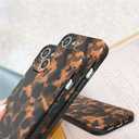 Abbery for iPhone 15 Case Tortoise Shell Cheetah Leopard Print Cute Trendy Animal Pattern Design Flexible Soft TPU Protective Women Girls Grily Brown Shockproof Phone Cover