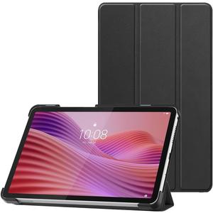 Case for Lenovo Tab One 2025 TB305FU 8.7 Inch Android Tablet,WUNIAK PU Leather Stand Cover Ultra Lightweight Slim Shell Stand Cover with Pen Slot Design,Black