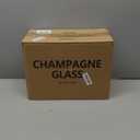 YARYOUNG Set of 12 Square Champagne Glasses, 6 oz Capacity, Premium Crystal Clear Glass